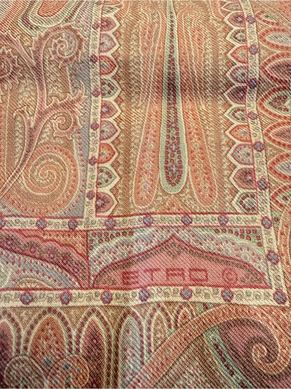 ETRO wool silk blend paisley scarf - Picture 4 of 6